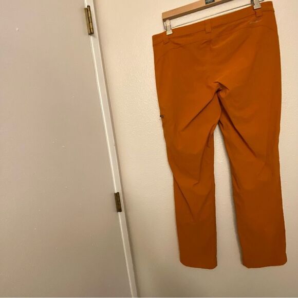Eddie Bauer hiking nylon Cargo Pants burnt Orange gorpcore 12 long - Picture 3 of 13